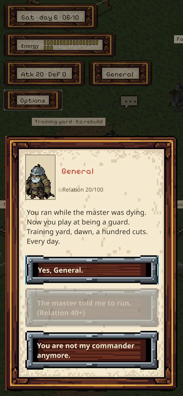 Screenshot on a phone: Guests, quests and three endings